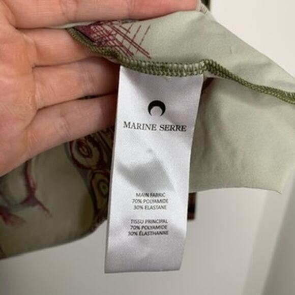 Marine Serre Green Geotic Tattoo Turtleneck Longsleeve Top Womens Medium - Picture 9 of 12